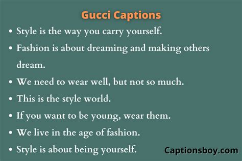 gucci captions for instagram|100+ Instagram captions wearing gucci + Free AI Caption Generator.